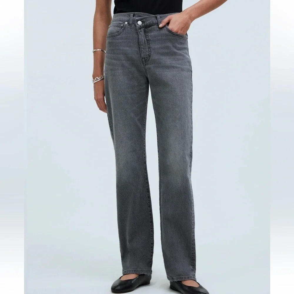 Madewell The '90s Straight Jean in Burwick Wash: Cross-Tab Edition burwick